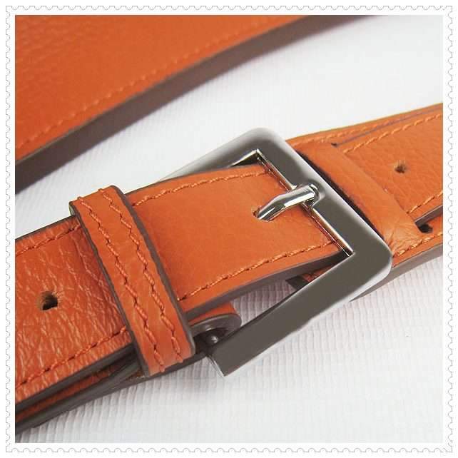 Hermes Jypsiere shoulder bag orange with silver hardware
